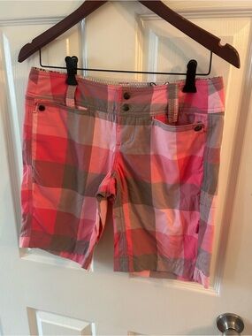 lululemon athletica Pink and Gray Plaid Bermuda Shorts